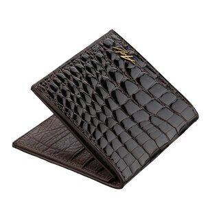 Luxury Alligator Leather Wallet – Handmade Slim Minimalist Chocolate Wallet